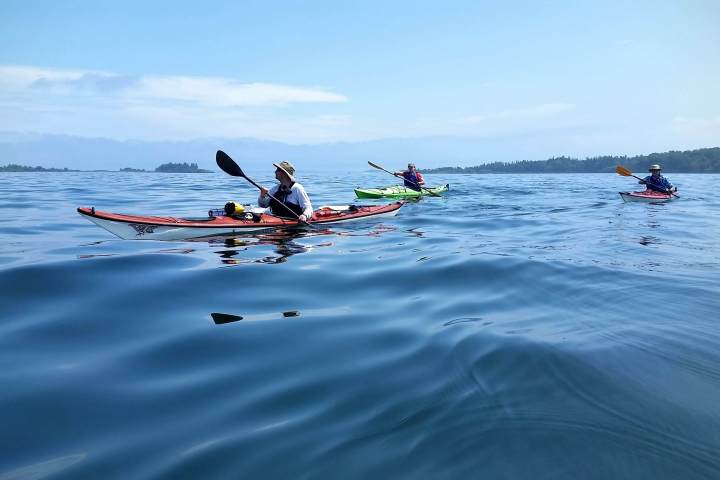 Sea kayaking in Casco Bay, Maine, with friends