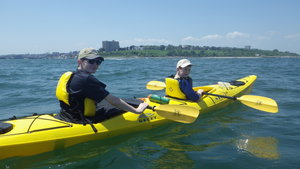 a small boat in a body of water