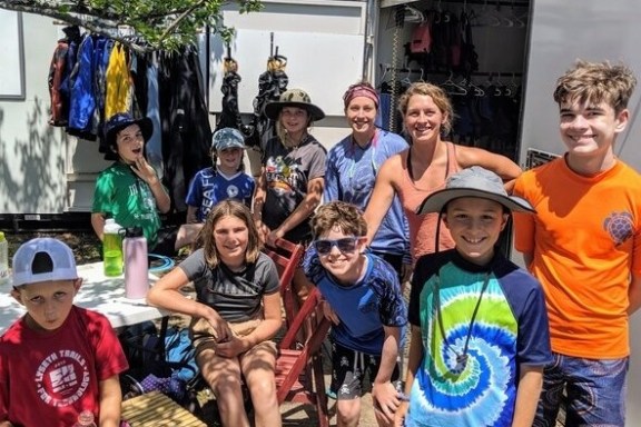 a group of people posing for the camera