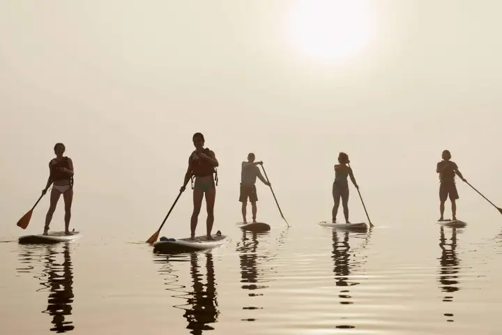 a group of people on a boat