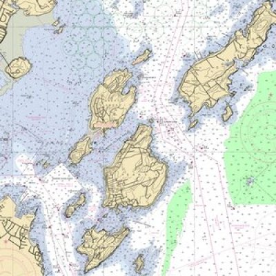 Nautical chart (map) of Casco Bay and Portland Harbor