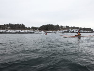 Winter paddling in Casco Bay