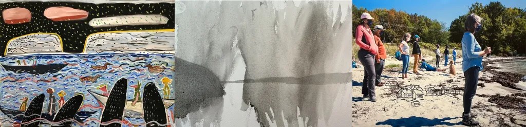 Samples of three local eco artists work