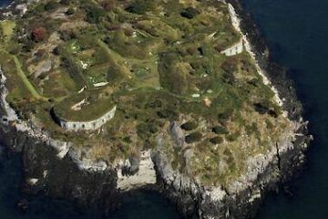 an island in the middle of a body of water